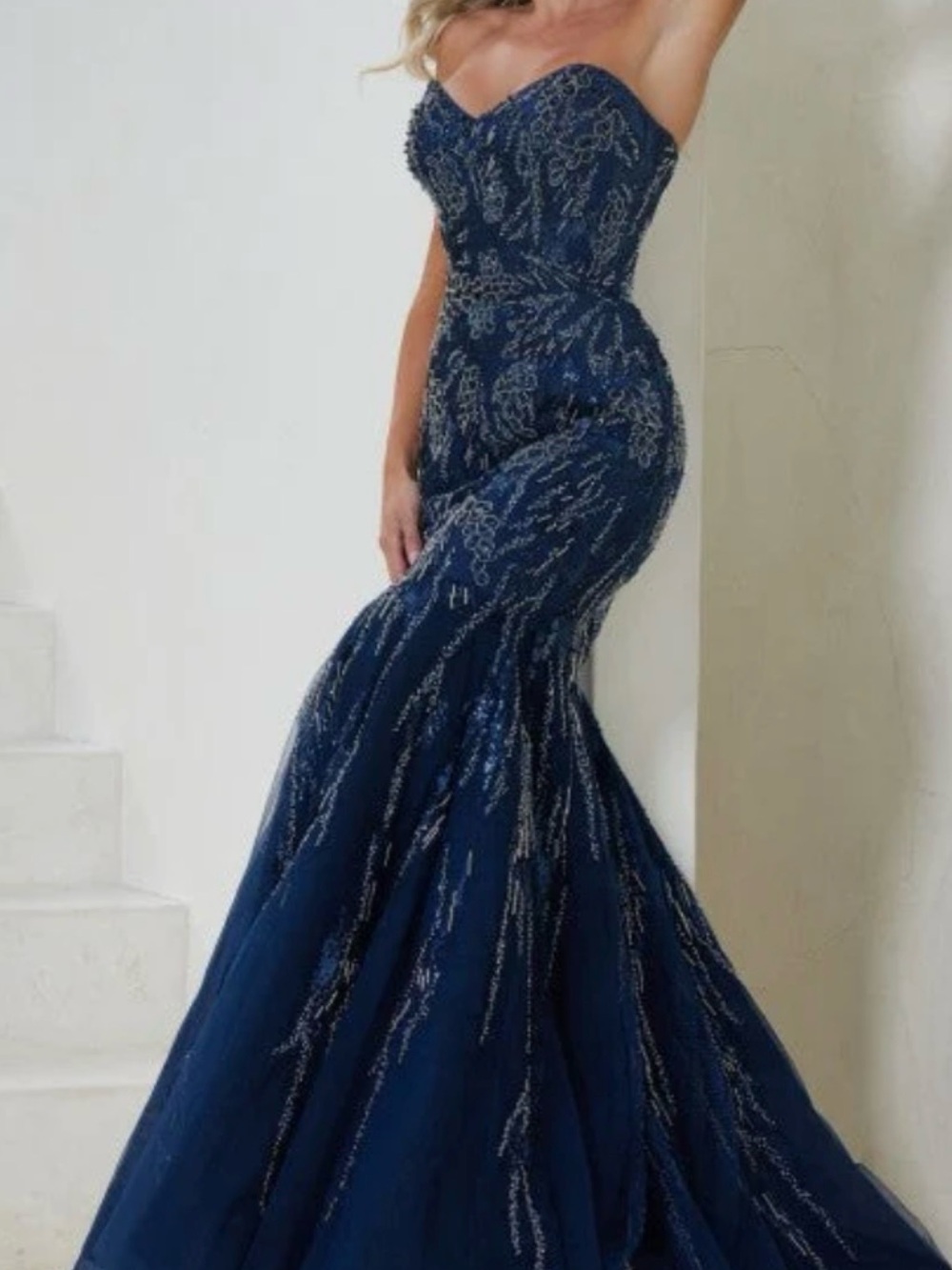 Terani Couture Navy Evening Dress
